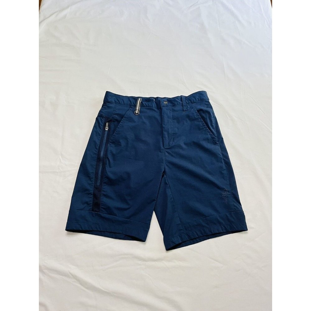 Mens Reel Life Shorts Nylon Outdoor Fishing Hiking Large Side Pocket Blue Size S